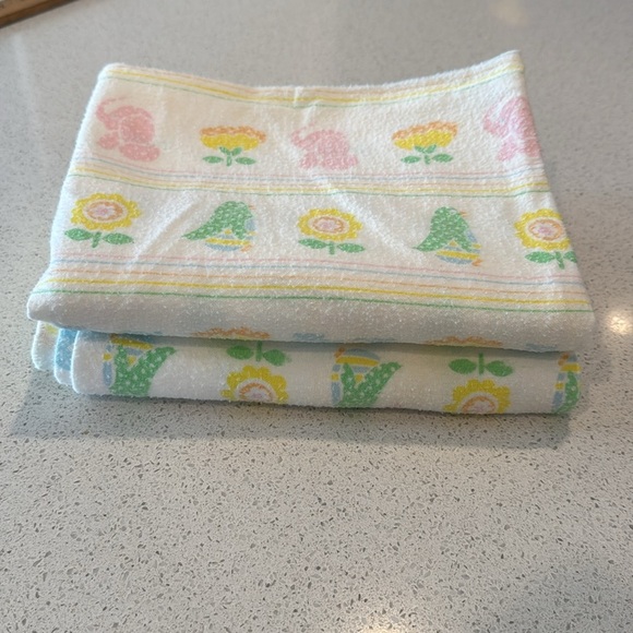 Set of two vintage Riegel duck baby flannel receiving blankets - Picture 7 of 7
